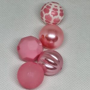 20mm Pink Acrylic Bubblegum Bead Set - 5 Pieces
